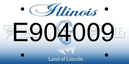 E904009 Illinois License Plate