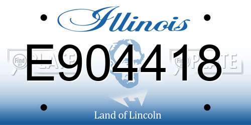 E904418 Illinois License Plate