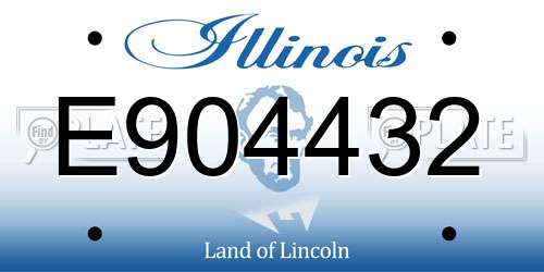 E904432 Illinois License Plate
