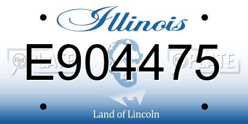 E904475 Illinois License Plate