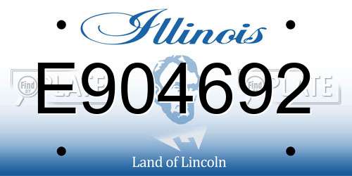 E904692 Illinois License Plate