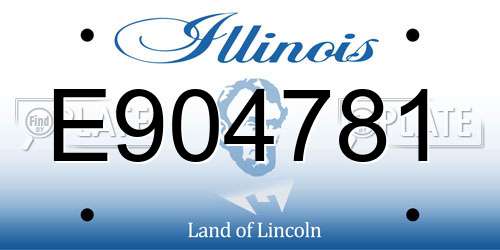 E904781 Illinois License Plate