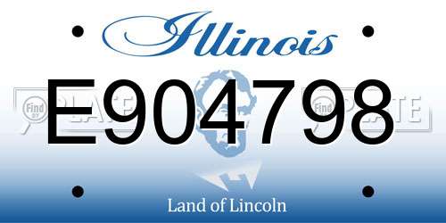 E904798 Illinois License Plate