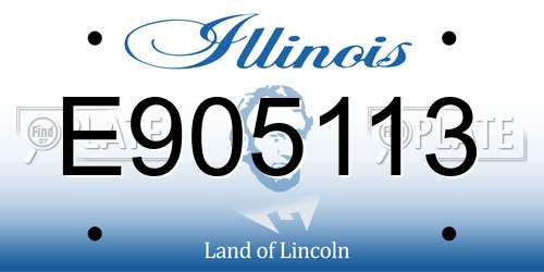 E905113 Illinois License Plate