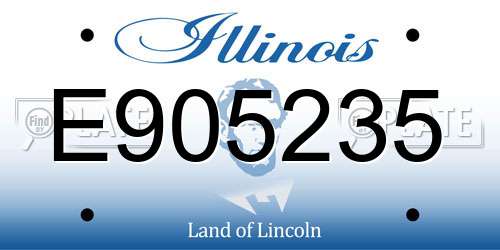 E905235 Illinois License Plate