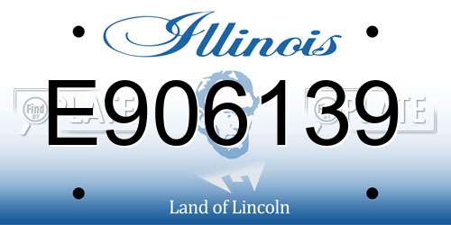 E906139 Illinois License Plate