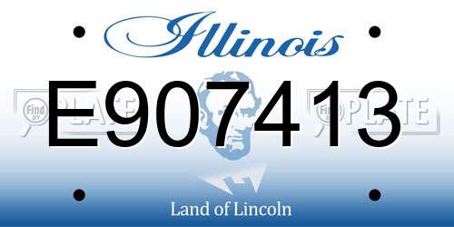 E907413 Illinois License Plate