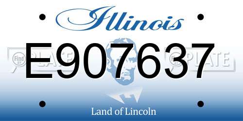 E907637 Illinois License Plate
