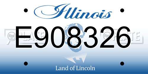 E908326 Illinois License Plate