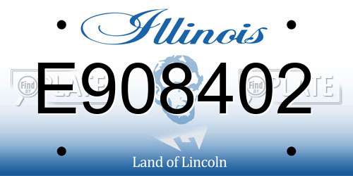 E908402 Illinois License Plate