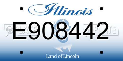 E908442 Illinois License Plate