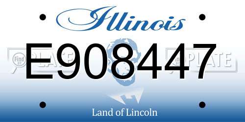E908447 Illinois License Plate