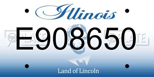 E908650 Illinois License Plate