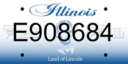 E908684 Illinois License Plate