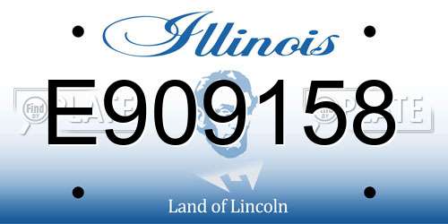 E909158 Illinois License Plate