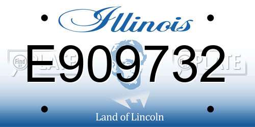 E909732 Illinois License Plate