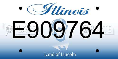 E909764 Illinois License Plate