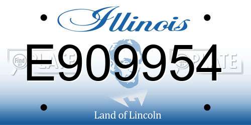 E909954 Illinois License Plate