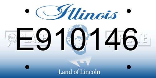 E910146 Illinois License Plate