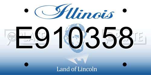 E910358 Illinois License Plate