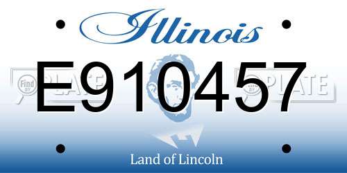 E910457 Illinois License Plate