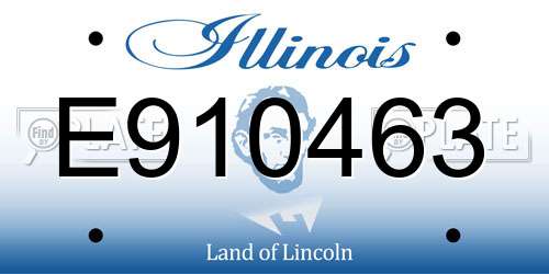 E910463 Illinois License Plate