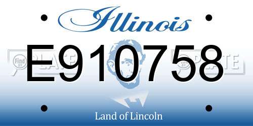 E910758 Illinois License Plate