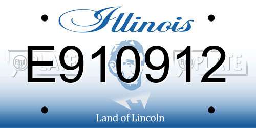 E910912 Illinois License Plate