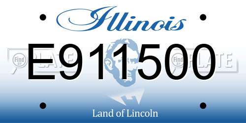 E911500 Illinois License Plate
