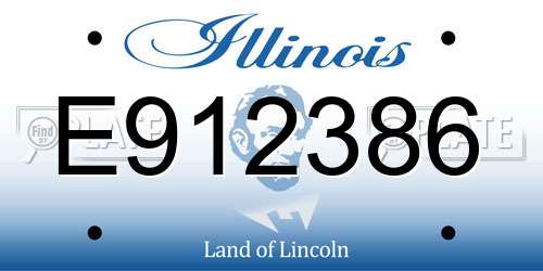 E912386 Illinois License Plate