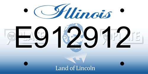 E912912 Illinois License Plate