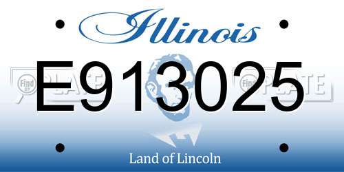 E913025 Illinois License Plate