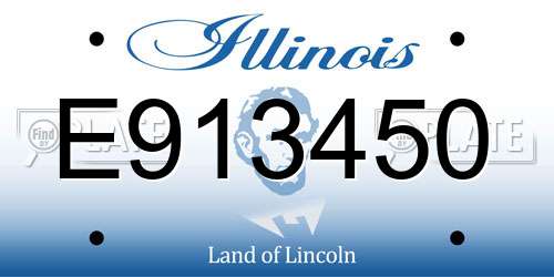 E913450 Illinois License Plate
