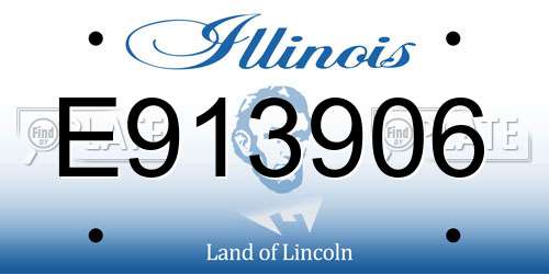 E913906 Illinois License Plate