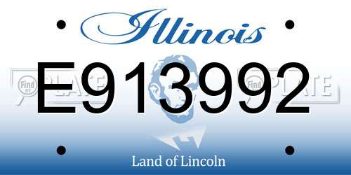 E913992 Illinois License Plate