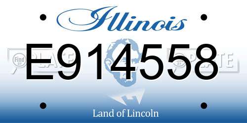 E914558 Illinois License Plate