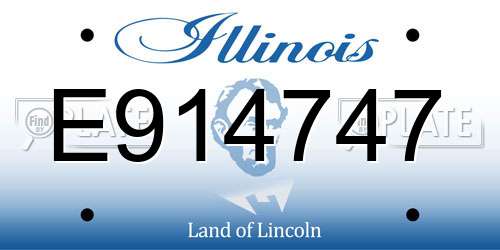 E914747 Illinois License Plate