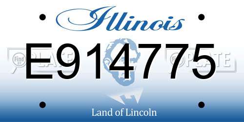 E914775 Illinois License Plate