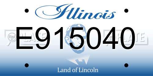 E915040 Illinois License Plate
