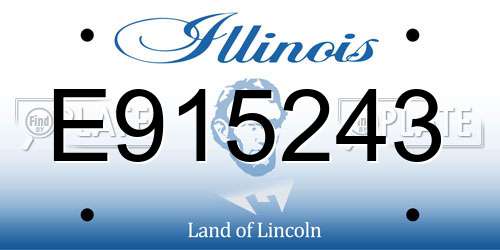 E915243 Illinois License Plate