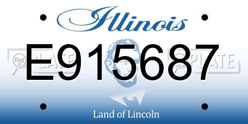 E915687 Illinois License Plate