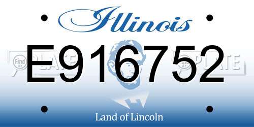 E916752 Illinois License Plate