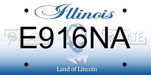 E916NA Illinois License Plate