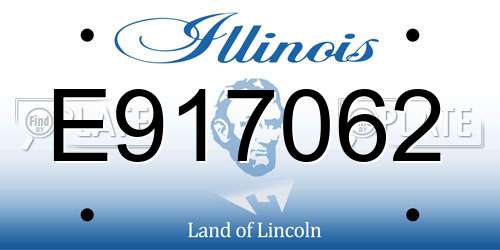 E917062 Illinois License Plate