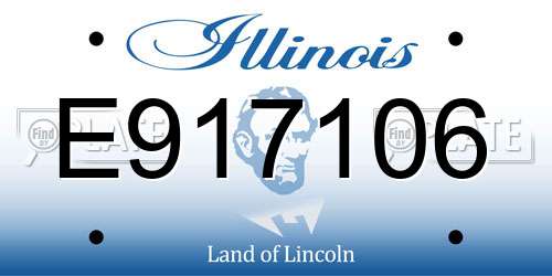 E917106 Illinois License Plate