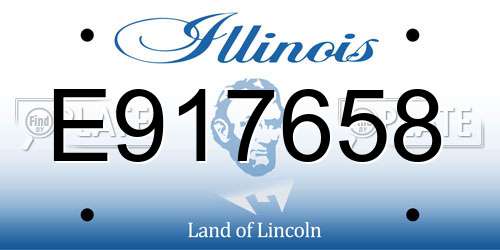 E917658 Illinois License Plate