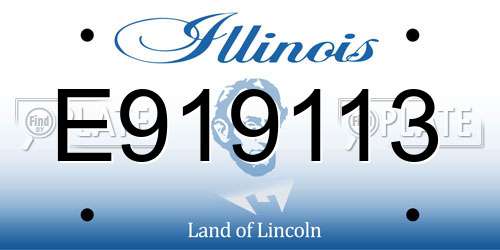 E919113 Illinois License Plate