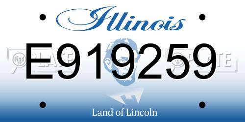 E919259 Illinois License Plate