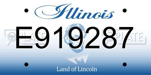 E919287 Illinois License Plate