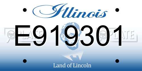 E919301 Illinois License Plate